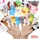 6/10pcs Random Cute Finger Puppets Baby Mini Plush Toys, Kids Educational Finger Toy Cartoon Animals Plush Doll Children Figures Gifts Christmas Halloween Thanksgiving Gifts