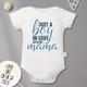 "Infant's ""just A Boy In Love With His Mama"" Print Bodysuit, Casual Short Sleeve Onesie, Baby Boy's Clothing"