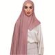 Solid Color Jersey Instant Hijab Casual Long Scarf Elegant Bandana Shawl Classic Windproof Head Wrap Women Head Scarves