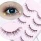 5 Pairs Lashes With Clear Band Natural Look False Eyelashes Pack Wispy Eyelashes Curly Add Natural Volume Makeup Eyelashes For Daily Party Wear