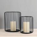 1/2pcs, Metal Lacquered Candle Holder, Lantern Shaped Candlesticks, Home Decor