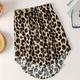 Leopard Print Dipped Hem Skirts, Casual Comfy Skirts With Drawstring Deco, Women's Clothing