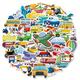 50pcs Cars Trucks Transportation Vehicle Stickers For Laptop Water Bottle Luggage Helmet Skateboard Stationery, Gifts For Boys & Girls Art Supplies