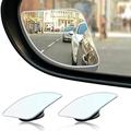 Car Blind Spot Mirrors, 360 Degree Adjustable Hd Glass Blind Spot Mirrors, Fan Shape Curved Blind Spot Mirror For Any Car, Van, Suv And Trucks (2pcs)
