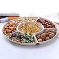 1/2/4pcs Halloween Candy Plate 6-compartment Food Storage Tray Dried Fruit Snack Plate Appetizer Serving Platter For Party Pastry Nuts Dish