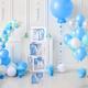 1 Set, Balloon Box - Clear And White Blocks For Birthday Party - Includes Letters For Gift