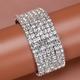 Inlaid Shiny Rhinestones Bangle Bracelet Simple Copper Hand Jewelry Decor For Women