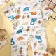 Baby Boy's Cotton Short Sleeve Romper, Cute Dinosaur Print Jumpsuit, Baby Summer Clothes