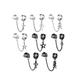 1 Pcs Stainless Steel Ear Cuff Earrings Punk Cross Star Skull Earrings For Men Women Chain Dangle Hoop Earrings