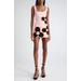 Crystal Embellished Colorblock Flower Appliqué Tank Minidress