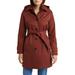 Water Repellent Cotton Blend Gabardine Hooded Trench Coat