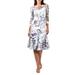 Illusion Neck Charmeuse & Chiffon A-line Dress