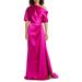 Gathered One-shoulder Satin Gown