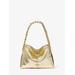 Jordyn Small Metallic Snake Embossed Leather Shoulder Bag