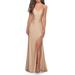 Cross Back Satin Jersey Trumpet Gown