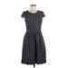 Madewell Casual Dress - Fit & Flare: Gray Solid Dresses - Women's Size Small