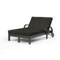 Sunset West Monterey 81" Long Reclining Double Chaise Sunbrella w/ Cushions Metal in Black | Outdoor Furniture | Wayfair SW3001-99-48085