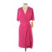 Vicky Tiel Casual Dress - Wrap V-Neck Short sleeves: Pink Dresses - New - Women's Size X-Large