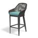 Joss & Main Zelie 29" Patio Bar Stool w/ Cushion Wicker/Rattan in Gray | Wayfair DFECCA83FE124DB383E999C1048C300F