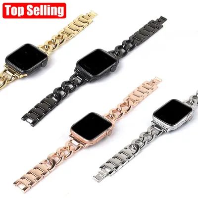 Strap for Apple Watch Ultra 49mm band Chain 45mm 42mm 44mm woman metal Steel Iwatch Series 8 7 6 se