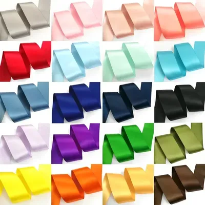 (9Meters) 25/38/50mm Double Sided Satin Ribbon High Quality 100% Polyester Double Face Ribbon Bows