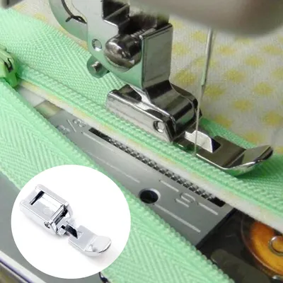 Zipper Sewing Machine Presser Foot Left Right Narrow Foot Compatible with Low Shank Snap On Singer