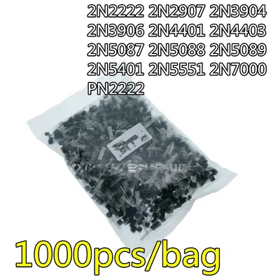 1000pcs/lot 2N2222 2N2907 2N3904 2N3906 2N4401 2N4403 2N5087 2N5088 2N5089 2N5401 2N5551 2N7000