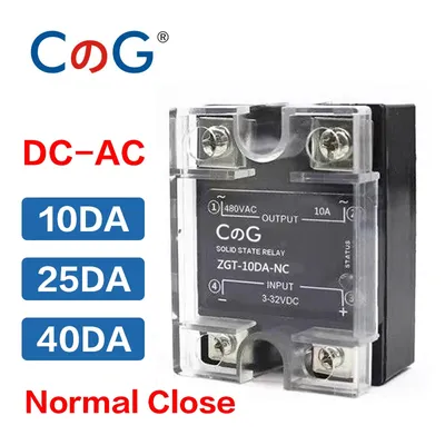 CG 10A 25A 40A DA NC Normally Closed SSR Single Phase DC Control AC Heat Sink SSR-10DA 25DA 40DA NC