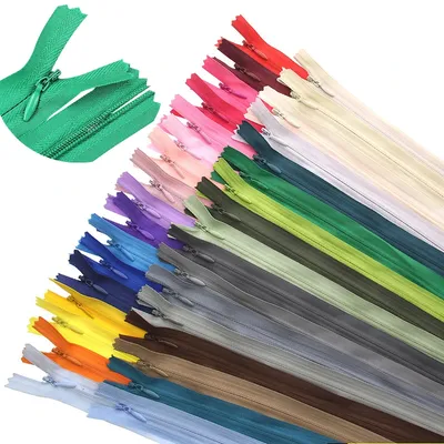 10pcs 6 Inch-24 Inch (15cm-60cm) Invisible Zippers Nylon Coil Zippers for Tailor Sewing Crafts Bulk