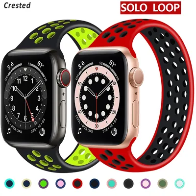 Solo Loop for Apple Watch Band 44mm 40mm 45mm 41mm 38mm 42mm 49mm Elastic Silicone bracelet iWatch