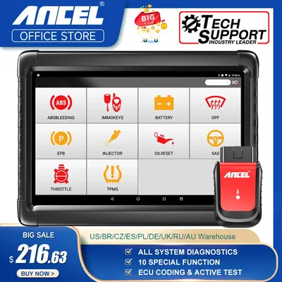 Ancel X6 OBD2 Automotive Scanner Professional ABS SRS Oil EPB BMS Reset All System Bluetooth ODB OBD 2 Car Diagnostic Scan Tools
