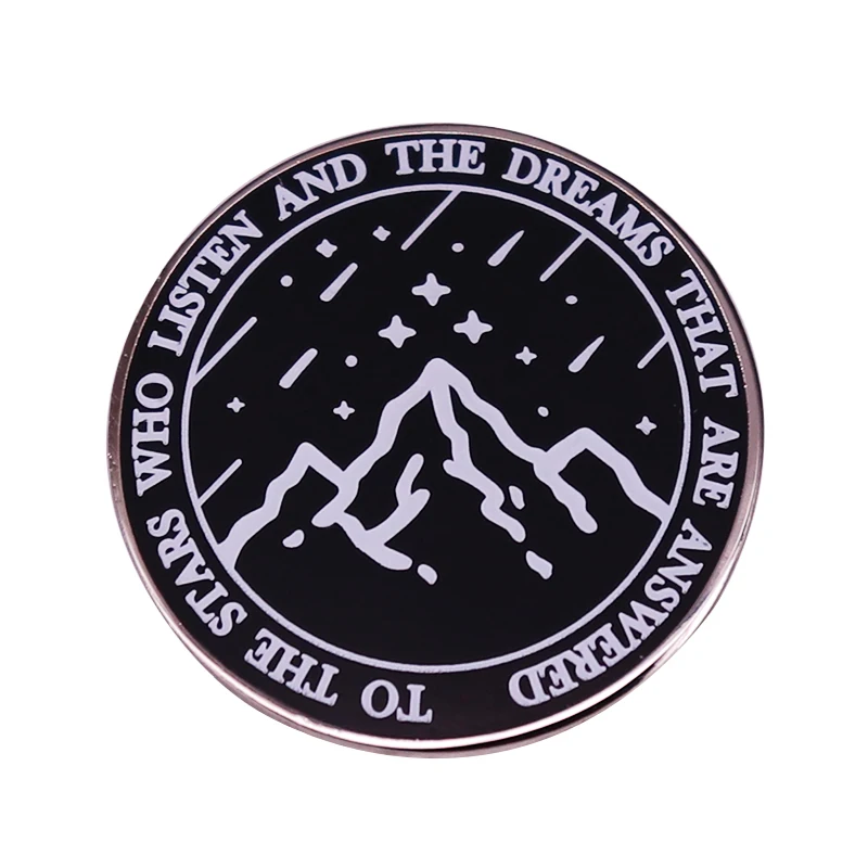 Sarah J.Maas ACOMAF badge 'To the stars who listen and...' Rhysand, High Lord of the Night Court brooch bookworm literature pin