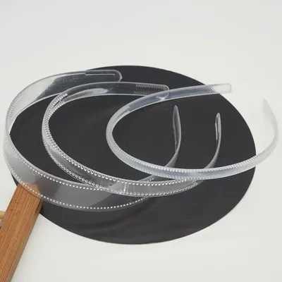 8mm 12mm 2cm 2.5cm Clear Teethed Plastic Hair Headband Non-slip Hairbands For DIY Girls Hair