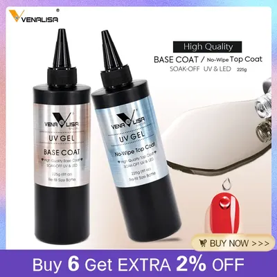 New nail gel 225 grams 8fl.oz no wipe topcoat nail gel polish big jar base coat soak off led nail