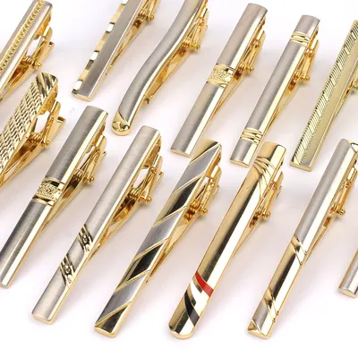 Goldren Tie Clip For Men Classic Meter Tie Clips Alloy Tie Bar Quality Enamel Tie Collar Pin Crystal
