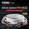 TODN One Pair HIFI Silver-plated Speaker Cable High-end 7N OCC Speaker Wire For Hi-fi Systems Y Plug Banana plug Speaker Cable