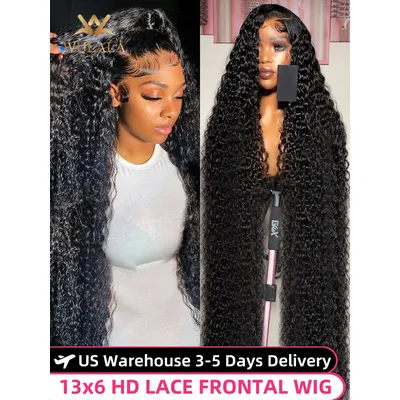 40 Inch Deep Wave Lace Frontal Wig 13x4 13x6 360 Hd Curly Human Hair Lace Front Wigs For Women Water