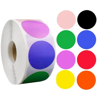 100-500pcs Chroma Labels Stickers Color Code Dot Labels Stickers 1 Inch Round Red,