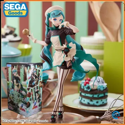 Hatsune Miku Dark Chocolate Bitter Pastry Chef Melty Cheerleading Anime Action Figure Desktop