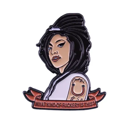 Badass Amy Winehouse lapel pin soulful voice celebrity music legends art tribute