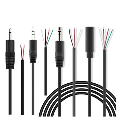 1/5pcs 3.5MM 2 3 Pin 4 Core Male Female Audio Extension Cable Aux connector Head Line 3.5mm mono