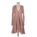 Free People Casual Dress - High/Low: Brown Marled Dresses - Women's Size X-Small