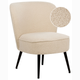 Sessel Hellbeige / Schwarz aus Bouclé Stoff ohne Armlehnen Elegantes Design Modern für Wohnzimmer Schlafzimmer Retro Stil