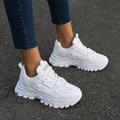 Fashion Simple Thick Bottom White Shoes, Confortable Et Respirant Lacets Chaussures De Sport Extérieures