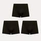 3pcs Hommes Simple Couleur Unie Noir Moyen Étirement Confortable Boxer Briefs Sous-vêtements