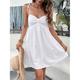 Robe en lin Robe à Bretelles Femme Mini robe Mélange de Lin Coton basique Moderne du quotidien Fin de semaine Bretelles Fines Dos Nu Sans Manches Eté Printemps Ample Blanche Plein S M L XL