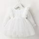 Baby Girls Dress, Robe En Dentelle Unie Pour Bébé Nouveau-né, Mignonne Robe En Maille De Coton Pour Le Printemps Et L'automne