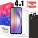 4pcs = 2 Protecteurs D'écran + 2 Verres De Caméra Pour Galaxy A14 A24 A34 A54 A13 A23 A33 A53 A52 A52S 5G A13 4G Film De Protection D'écran En Verre Trempé Arrière 3D Verre De Lentille 4packs