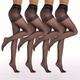 4 Pack Collants Transparent Solides, Collants Pieds Slim Taille Haute, Bas Et Collants Pour Femmes