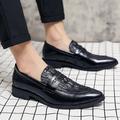 Herren Loafer Slip On Karierte Schuhe im britischen Stil Wanderschuhe Brautkleider schlicht Täglich PU Komfortabel Stiefeletten / Stiefeletten Halbschuhe Schwarz Braun Frühling